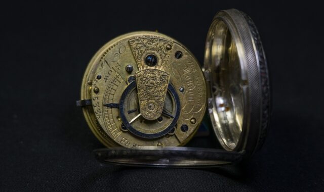 clockwork, pocket watch, brass, hand engraving, old, silver, clock, mechanics, timepiece, precious, watchmaking, precision mechanics, drive, technology, windable