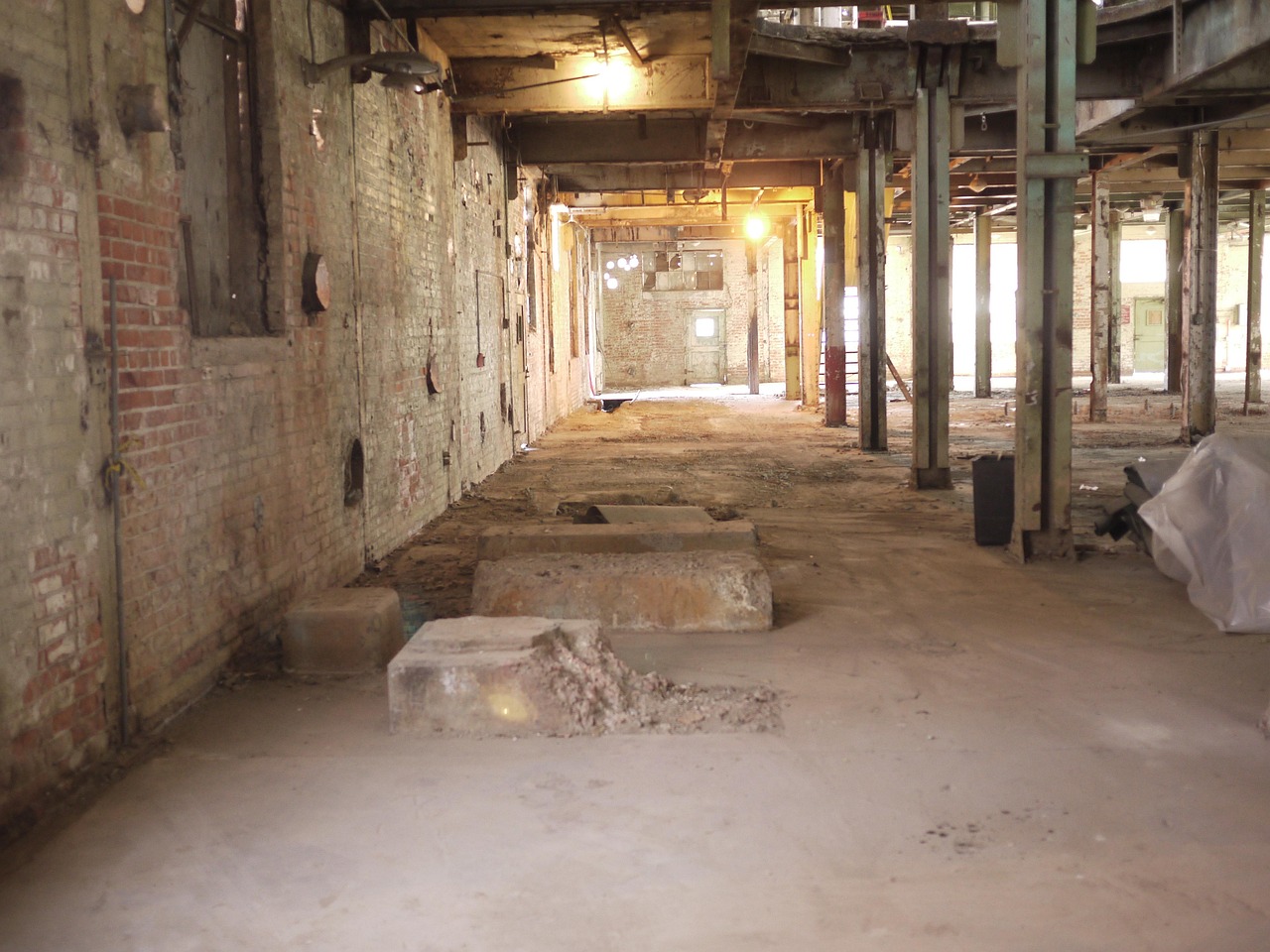 warehouse, building, hall, industrial, construction, factory, floor, abandoned, brown construction, brown industry
