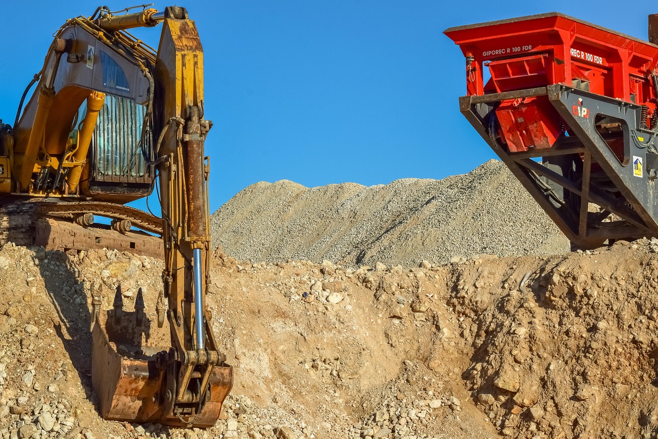 digger, crusher, heavy machine, equipment, construction, mine, quarry, dig, brown construction, digger, digger, digger, digger, digger, crusher, mine