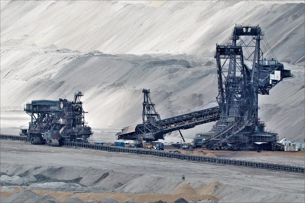 excavators, shovel, industry, machine, removal, sand, open pit mining, braukohle, environment, coal mining
