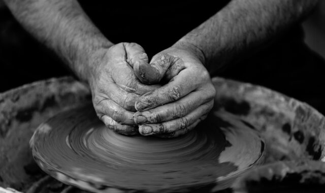 art, pottery, clay, craft, hands, man, person, artist, handicrafts, monochrome, black and white, pottery, pottery, pottery, pottery, pottery, clay, clay, craft, artist