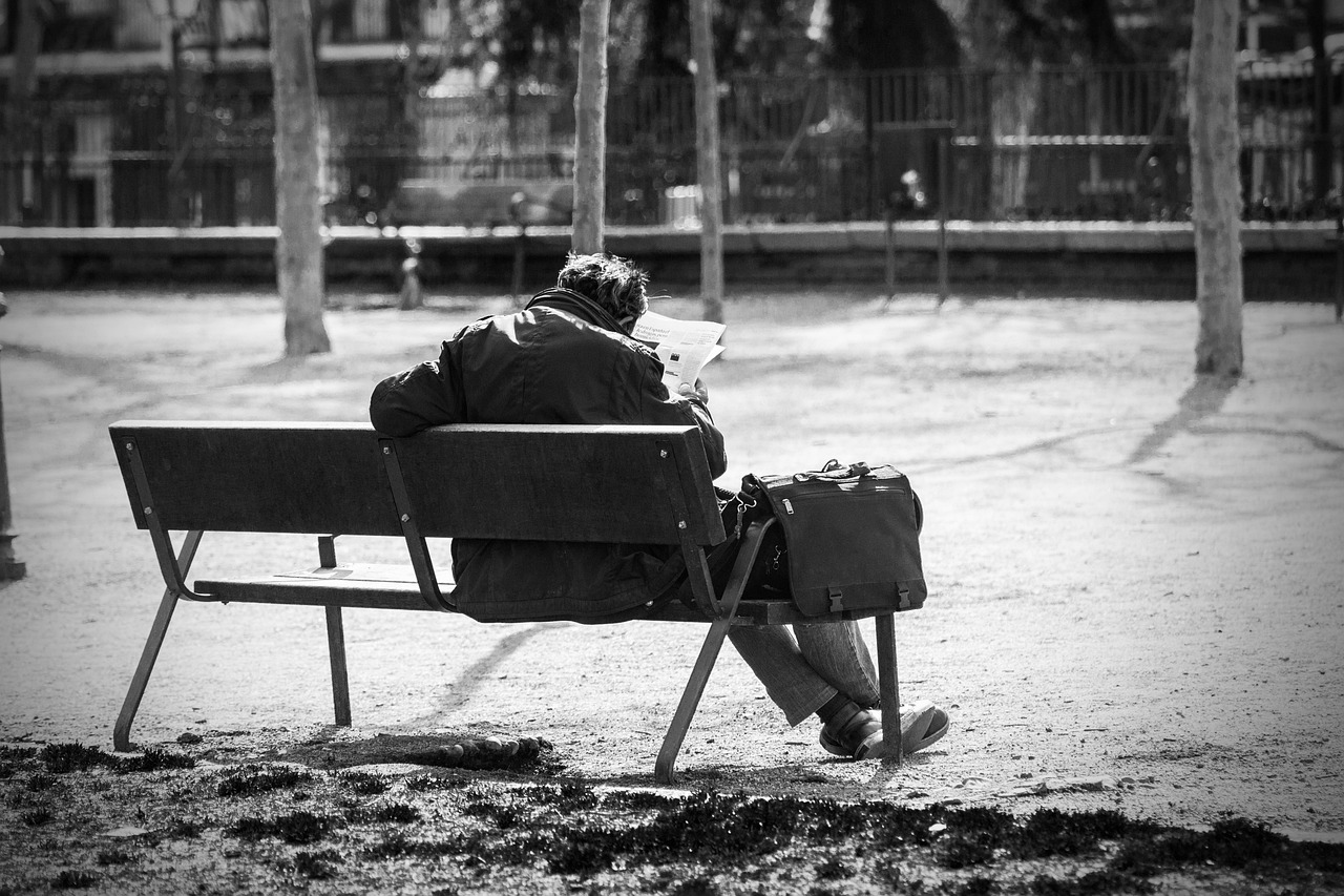 man on a bench, park, reading the newspaper, homeless, purse, black and white, madrid, lonely, spain, trees, person, yard, sadness, male, sad, men, peaceful, reading, old age, bank, stolen, hold on, retired, tired, old, tree, only, loneliness, depression, melancholia, calm down, nature, thoughtful, urban, homeless, homeless, homeless, homeless, homeless