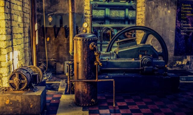 carob mill museum, machine, equipment, industrial, factory, old, renovated, limassol, cyprus, vintage
