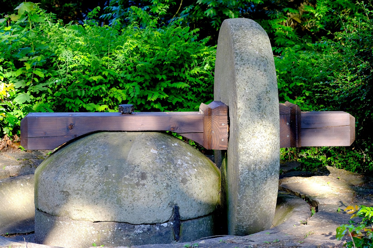 mill wheel, stone, historical, rotate, mill, energy, flour mill, technical building, nostalgia, sightseeing, worth seeing, grind, mill technology, technology, kircheim bolanden, germany, grinder, wood, press, architecture, building
