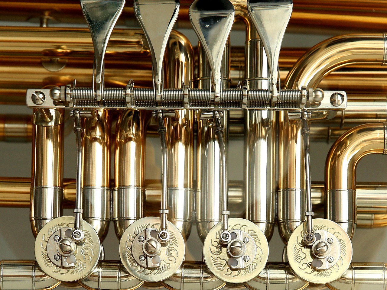 rotary valves, tuba, valves, tuning slide, brass instrument, instrument, shine, gold, to play, blow, blowers, chapel, detail view, brass, tuba, tuba, tuba, tuba, tuba, valves